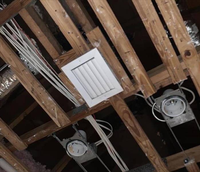 open ceiling with air vent exposed